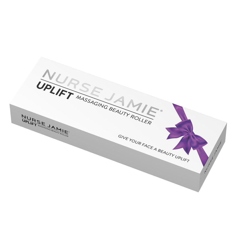 Nurse Jamie UpLift roller front view highlights portable beauty tool for on-the-go glow
