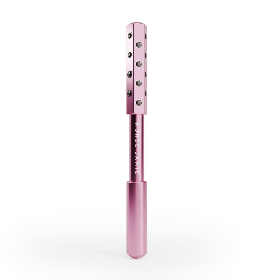 Nurse Jamie UpLift rose gold roller for refreshed, awake-looking skin.