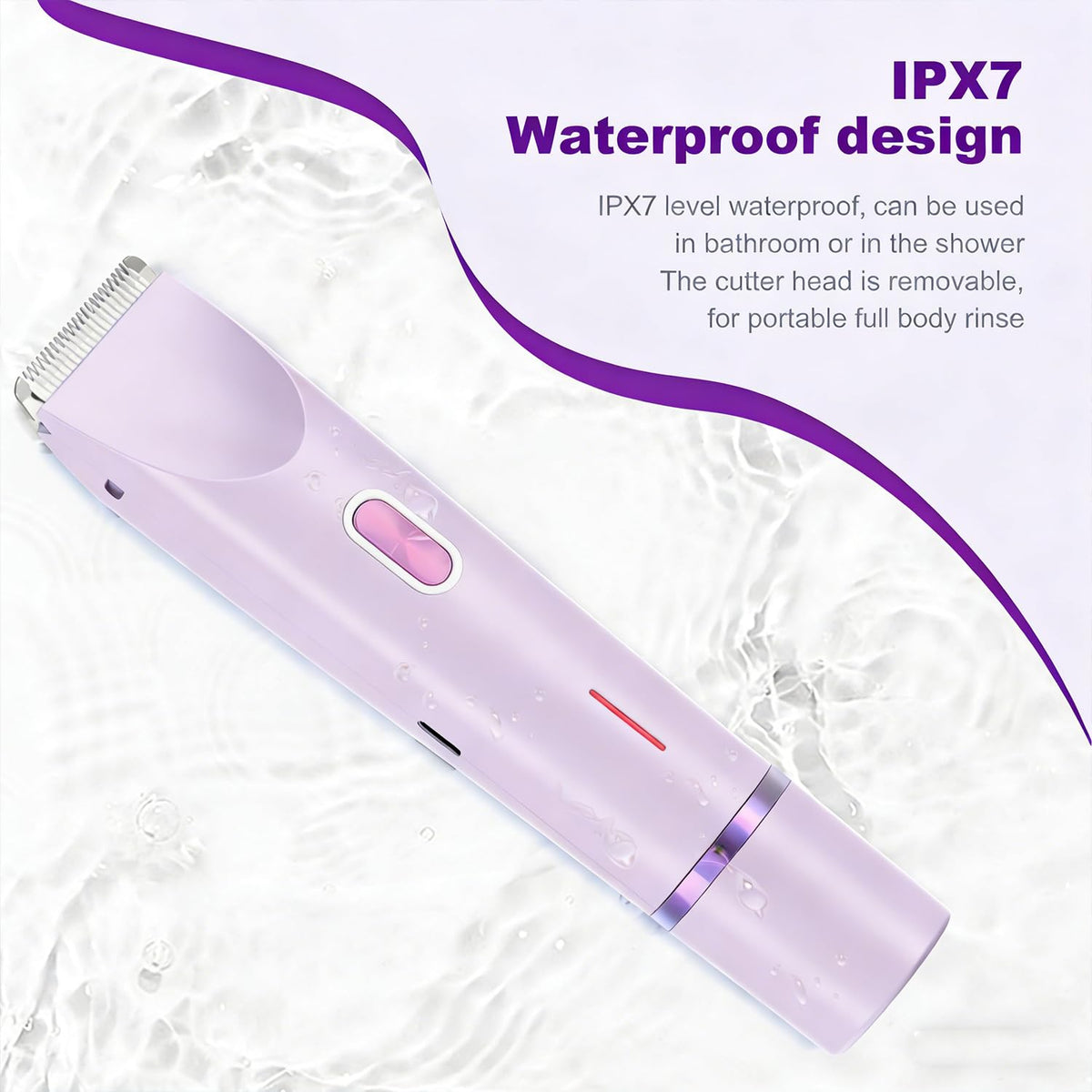 NURSETEK waterproof shaver for wet and dry use, easy cleaning.