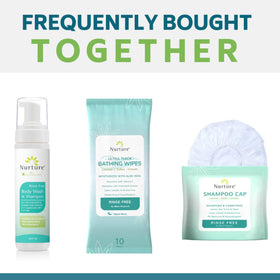 Nurture Valley latex-free, alcohol-free cap for gentle cleansing.