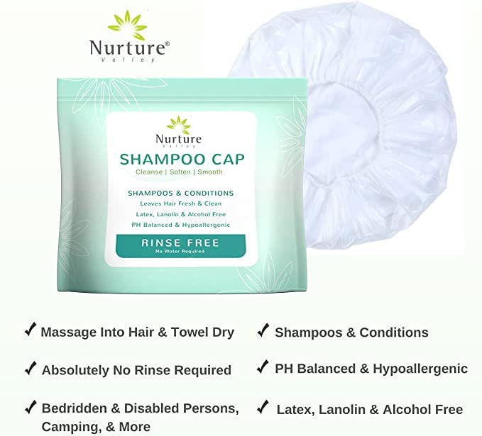 Nurture Valley microwavable wash cap showing heat-activated cleansing.