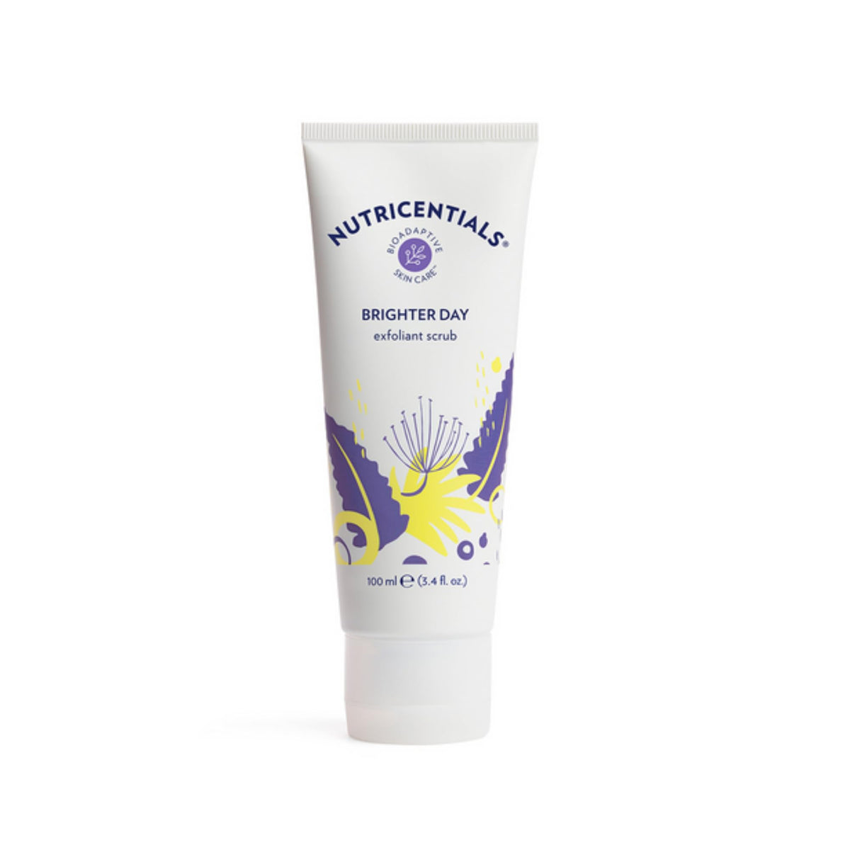 Nu Skin Brighter Day Exfoliant Scrub bottle pour supports a gentle cleansing ritual