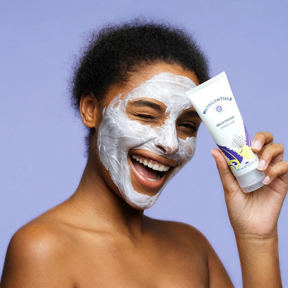 Nu Skin Brighter Day Exfoliant Scrub eco packaging highlights sustainable materials