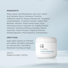 NuSkin NaPCA Moisturizer packaging box display