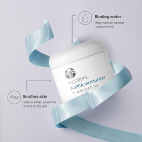 NuSkin NaPCA Moisturizer highlighting vitamin E and Aloe Vera for soothing care