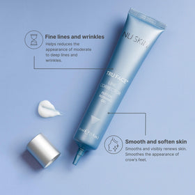 Nu Skin Tru Face Line Corrector applied near mouth lines for smoother appearance.