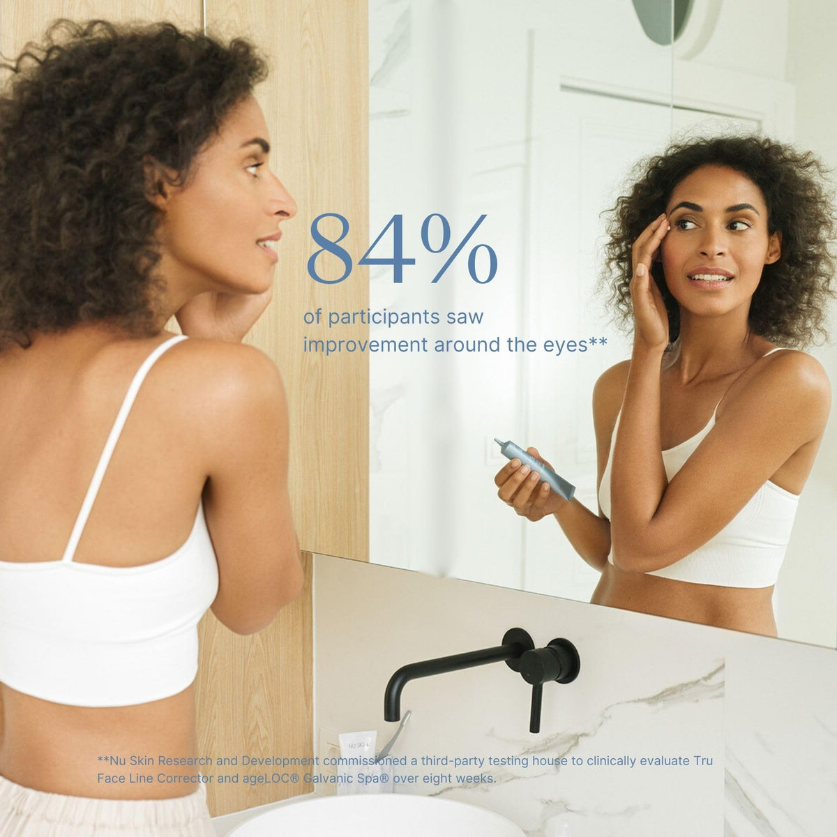 Nu Skin Tru Face Line Corrector close-up highlighting peptide-infused formula.