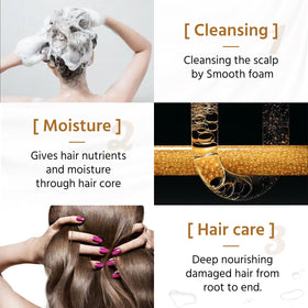 NUSPA color-safe shampoo applied to hands showing even coverage