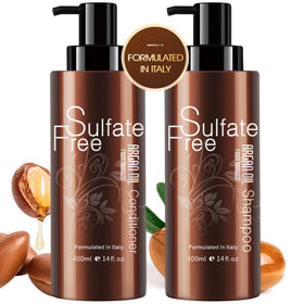 NUSPA natural sulfate-free Moroccan argan shampoo bottle highlighting color-safe formula