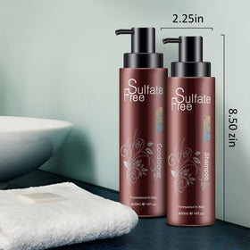 NUSPA routine for dry hair on bathroom shelf in a modern setup