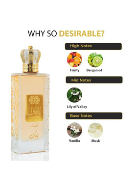 Nusuk Ana Al Awwal spray bottle with soft amber warmth.