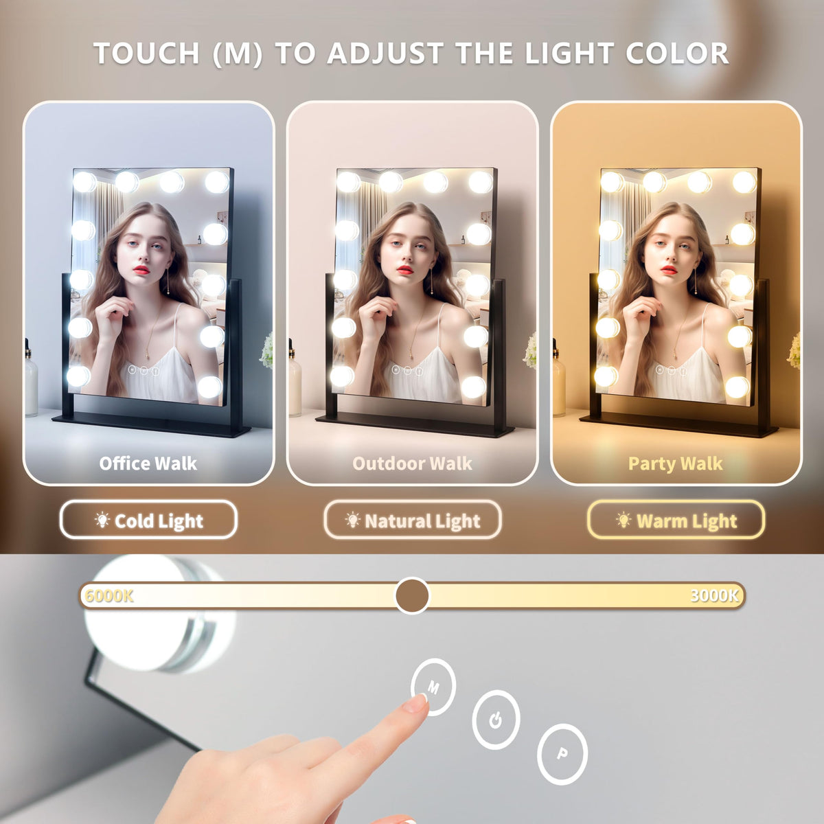NUSVAN detachable 10X magnifying mirror for detailed eye makeup and mascara.