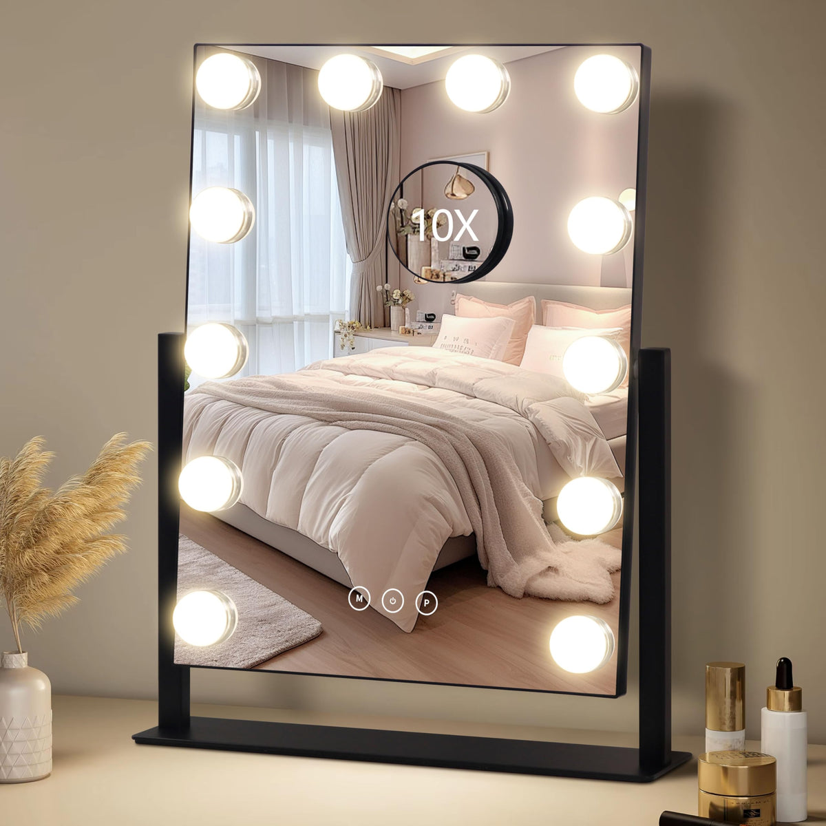 NUSVAN vanity mirror with lights offers three lighting modes for accurate makeup lighting.