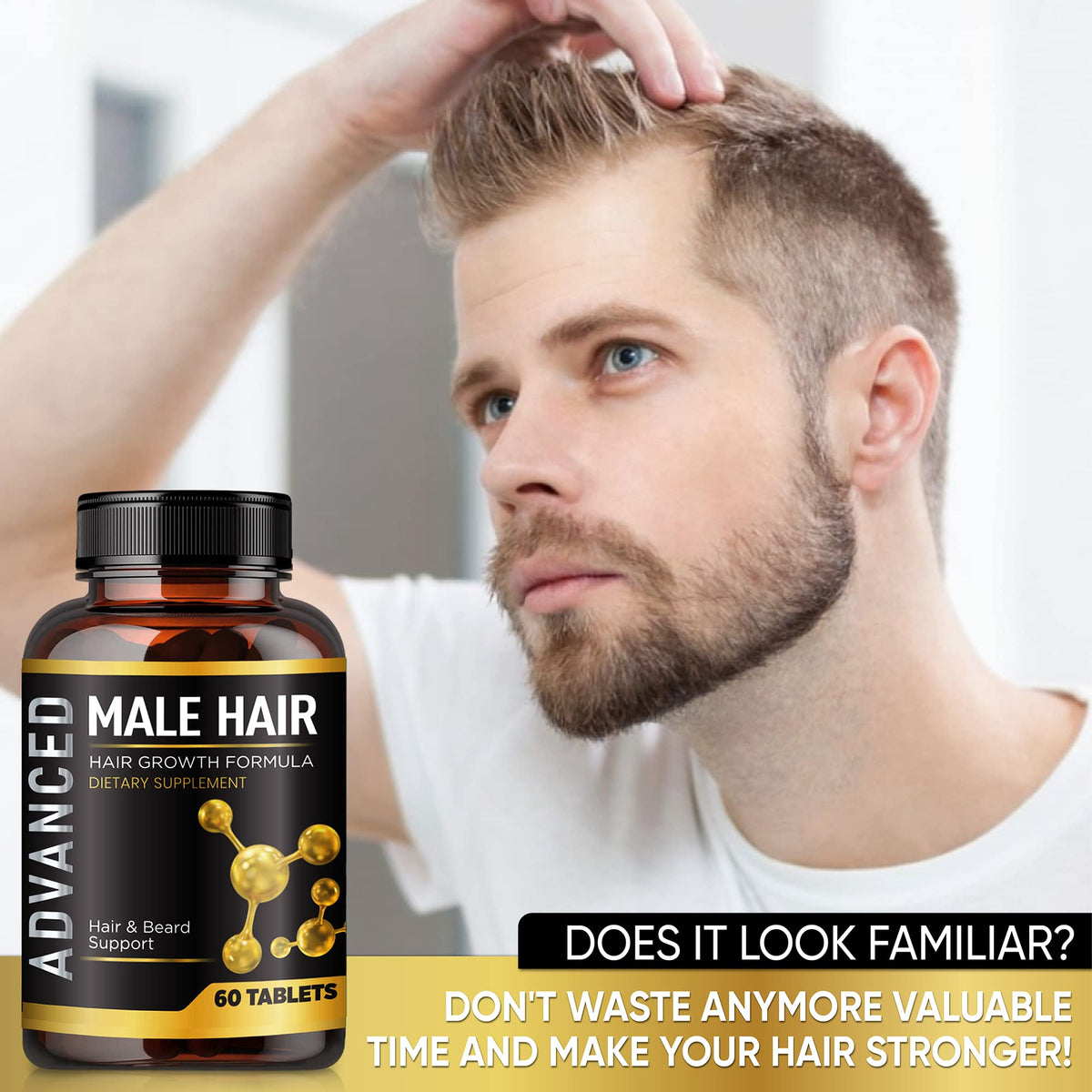 NutraPro hairline crown support illustration suggests thinning areas.