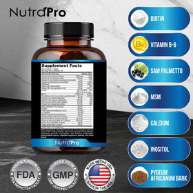 NutraPro ingredient label graphic—comprehensive blend including zinc and silica.