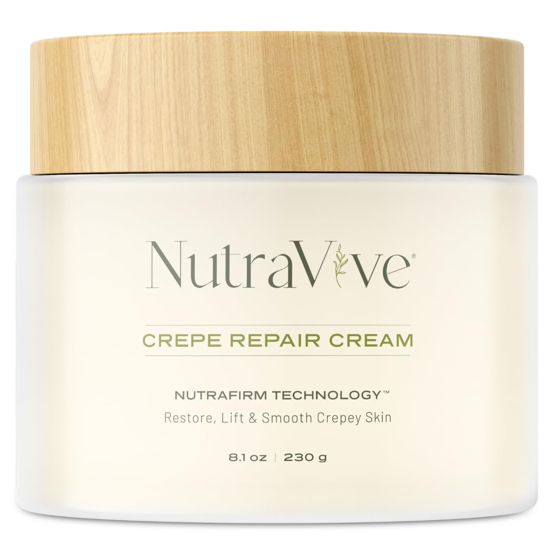 NutraVive Crepe Repair Cream bottle for body and neck hydration