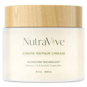 NutraVive Crepe Repair Cream bottle for body and neck hydration