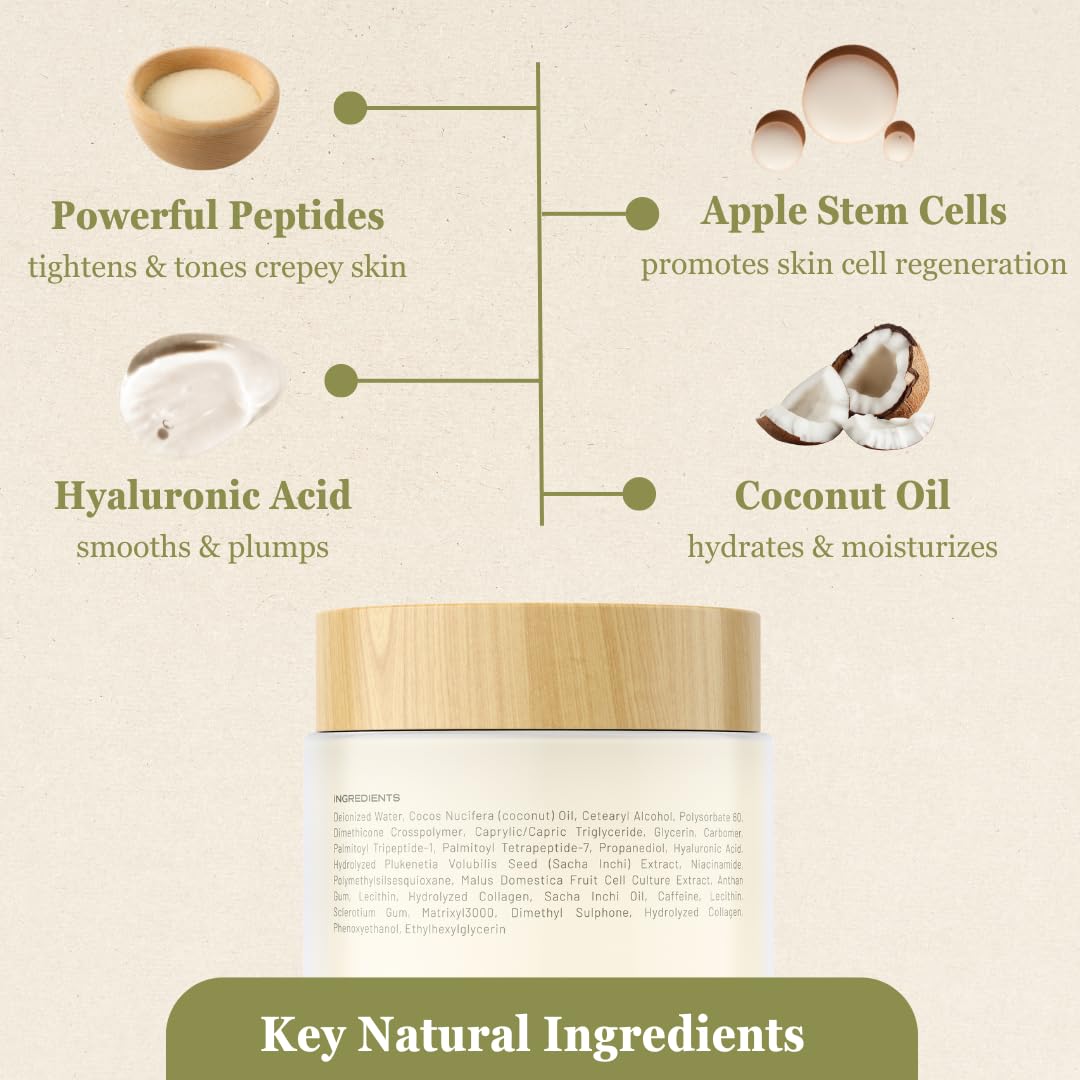 Close-up of NutraVive Crepe Repair Cream texture for smoothing