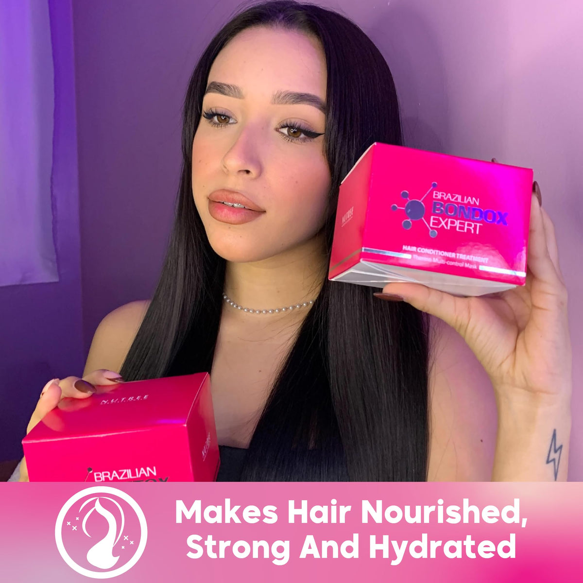 Nutree Bondox hair application shows easy distribution for all hair types