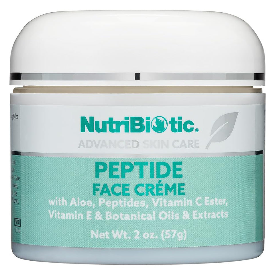 NutriBiotic Peptide Face Creme bottle highlight showing ultra-hydrating formula
