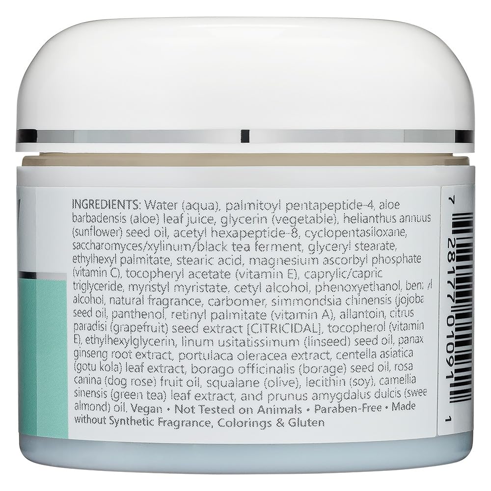 Ingredients panel of NutriBiotic Peptide Face Creme with GSE and botanicals
