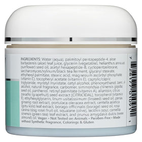 Ingredients panel of NutriBiotic Peptide Face Creme with GSE and botanicals