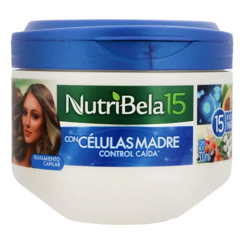 Nutribela 15 stem cell control bottle highlights premium formula for healthier-looking hair.