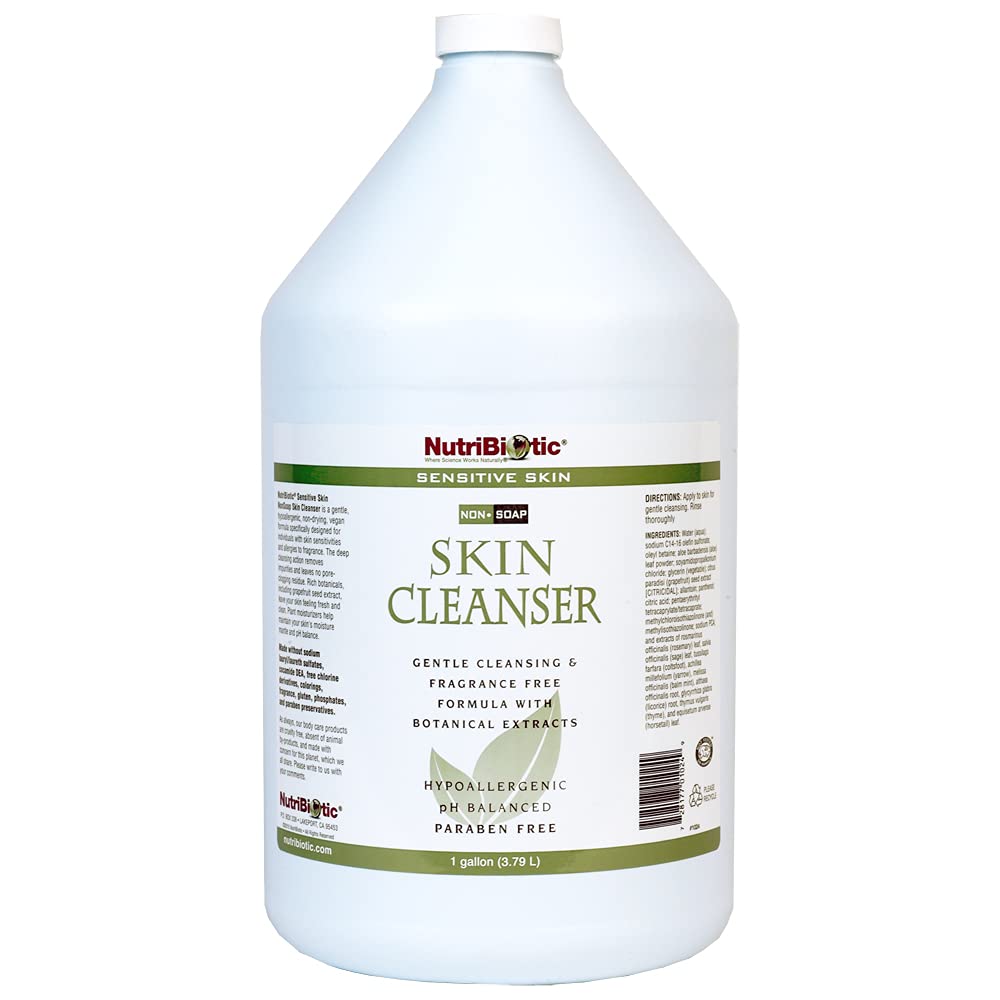 NutriBiotic bottle front view, fragrance-free cleanser for sensitive skin.