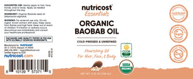 Nutricost Baobab Oil vegan, GMO-free formula for clean care.
