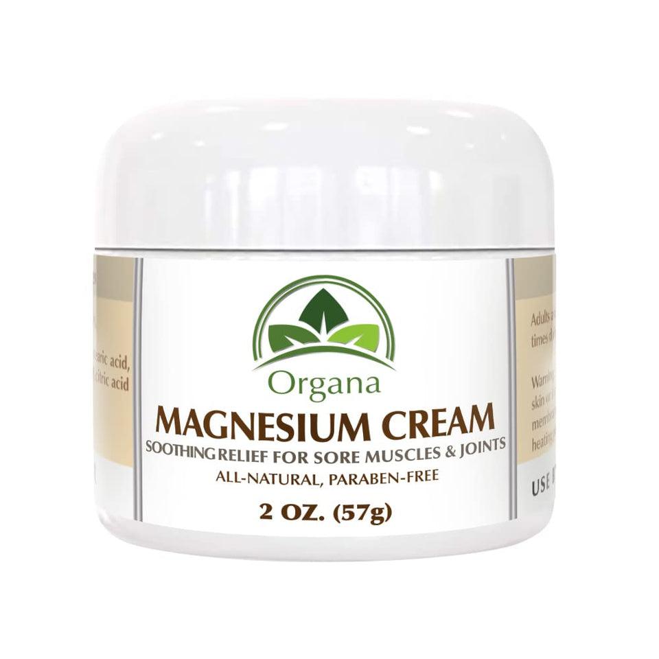 NutriNoche Organa Magnesium Cream bottle close-up for daily use.