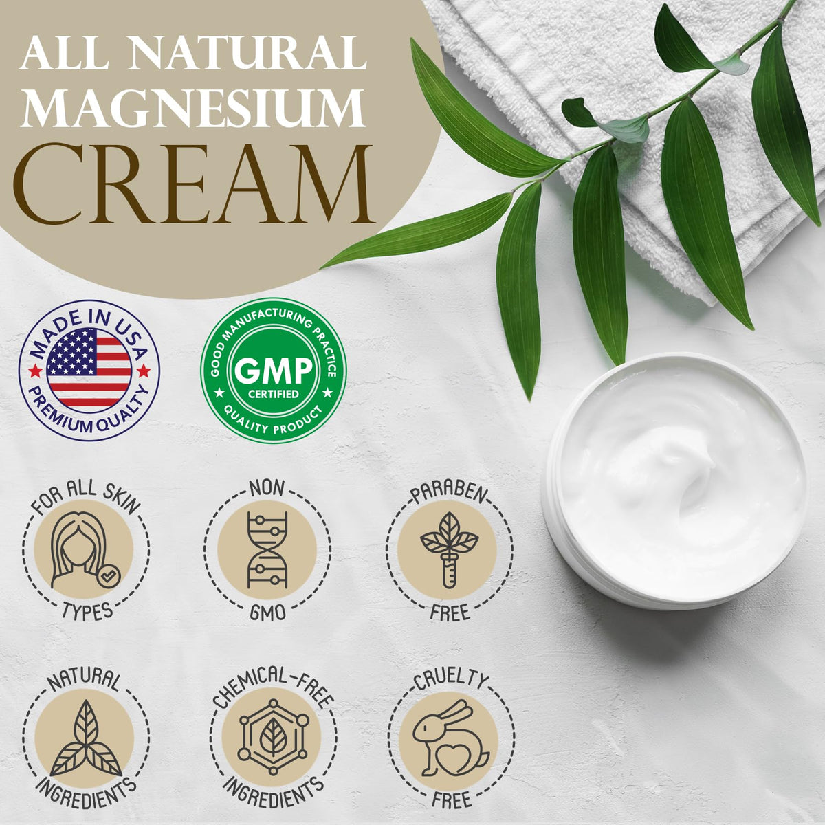 Label highlights nano magnesium and organic ingredients of Organa Cream.