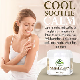 Texture of NutriNoche Organa Magnesium Cream shows fast absorption on skin.