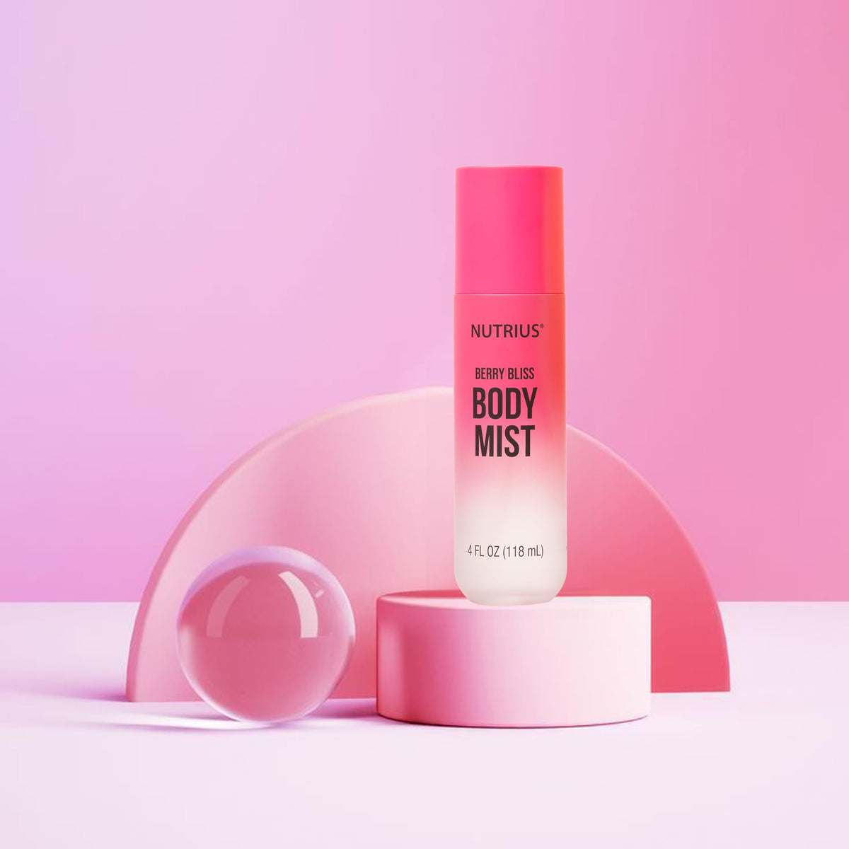 Nutrius Berry Bliss cocoa butter and Vitamin C nourish skin during misting