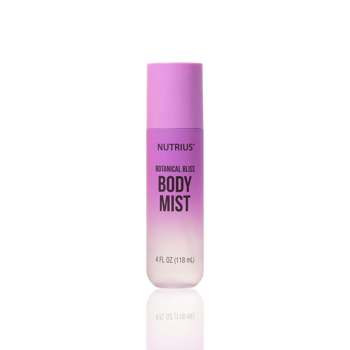Nutrius Botanical Bliss Body Mist bottle-dispense shows lightweight, hydrating fragrance for daily wear.
