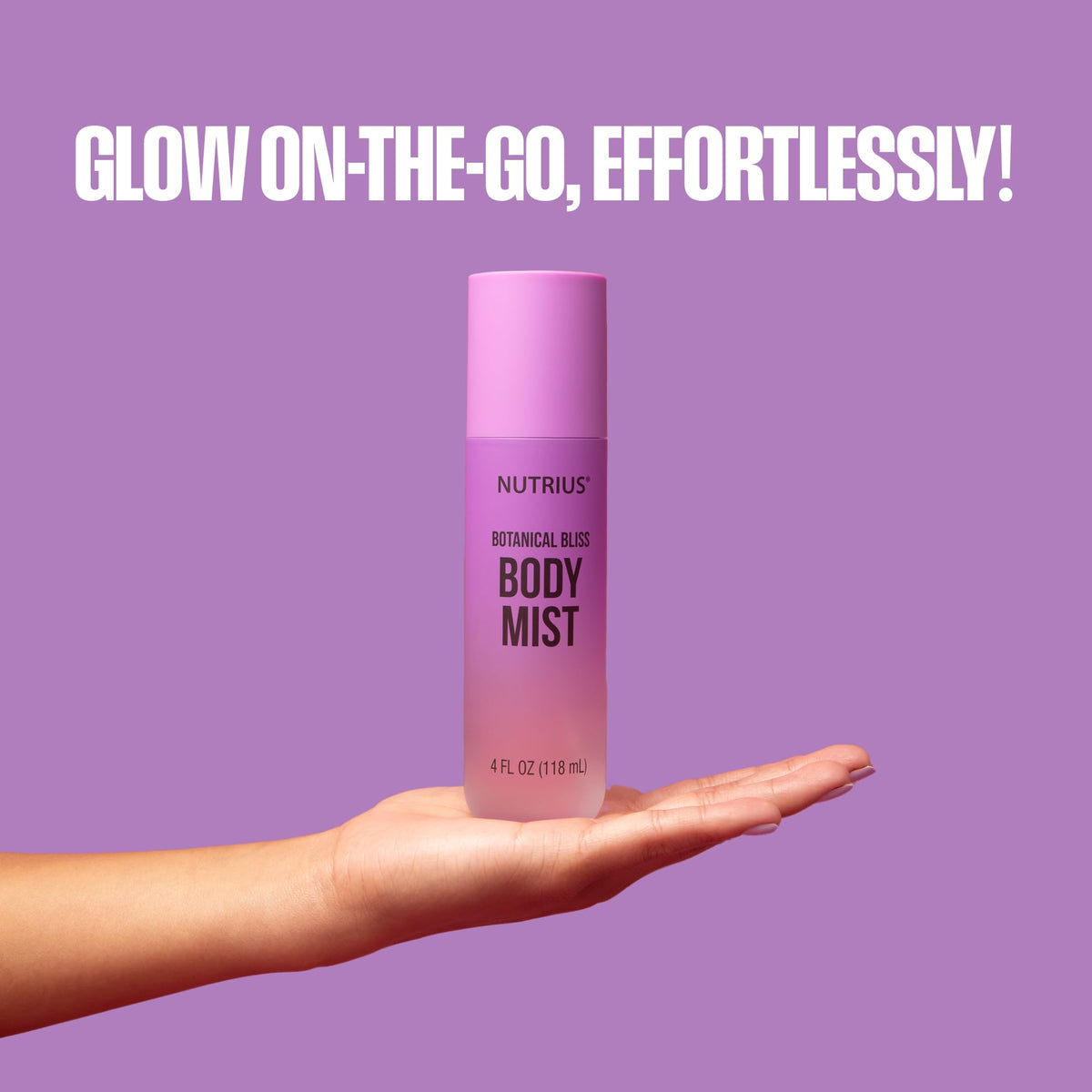 Nutrius Body Mist cacay-oil closeup emphasizes nourishing hydration for radiant skin.