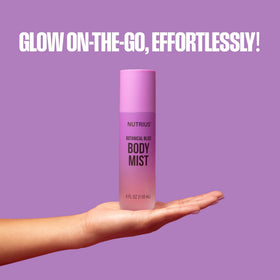 Nutrius Body Mist cacay-oil closeup emphasizes nourishing hydration for radiant skin.