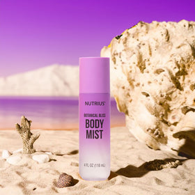 Nutrius Body Mist plant-collagen shot emphasizes moisture retention and subtle fragrance.