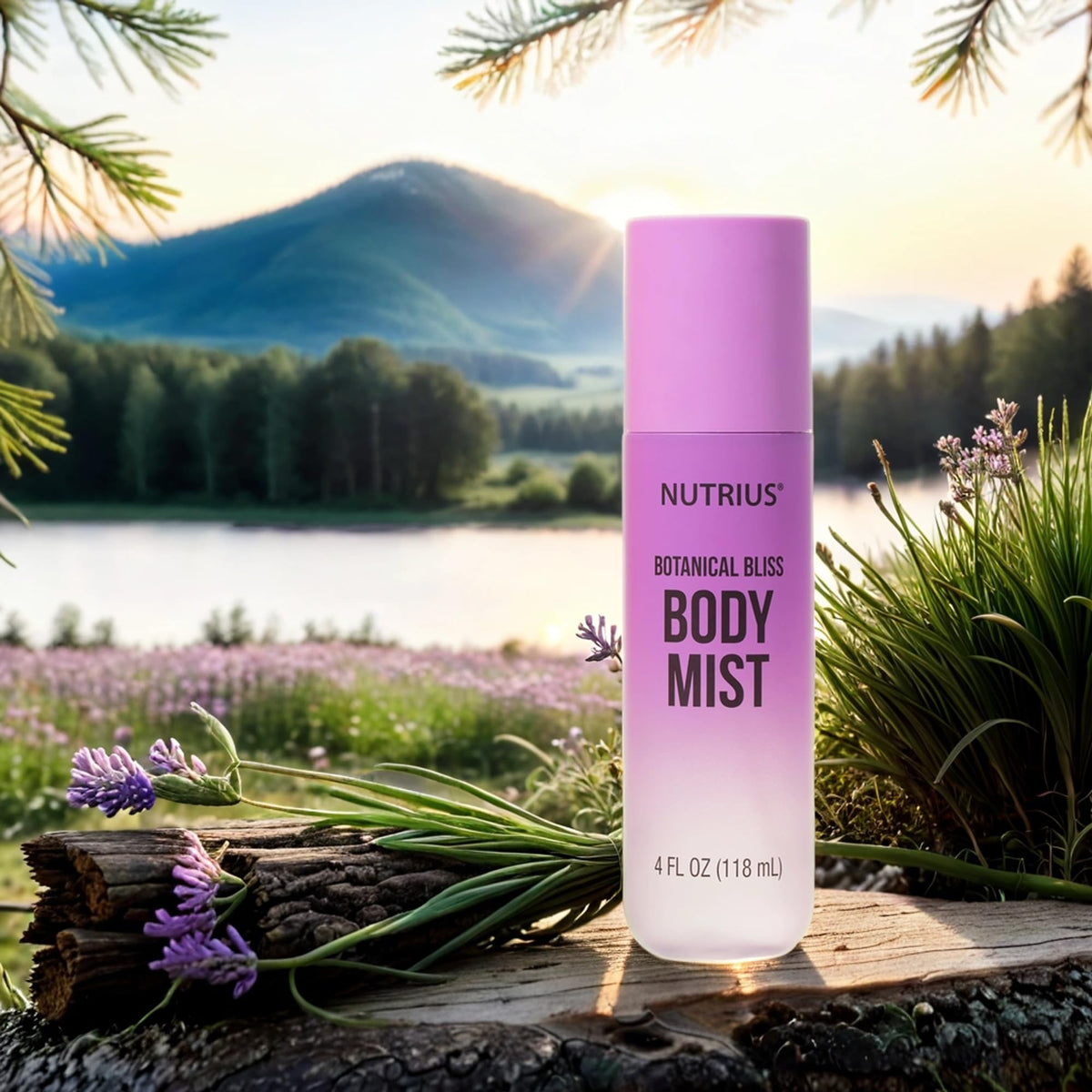 Nutrius Body Mist vegan-formula bottle presents clean, ethical self-care you can trust.