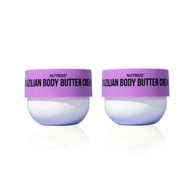 Nutrius Brazilian Body Butter bottle with Botanical Bliss scent delivering rich hydration.