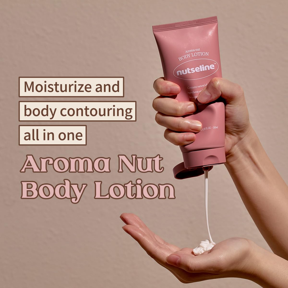 Applying Nutseline lotion on skin for relaxing massage and absorption