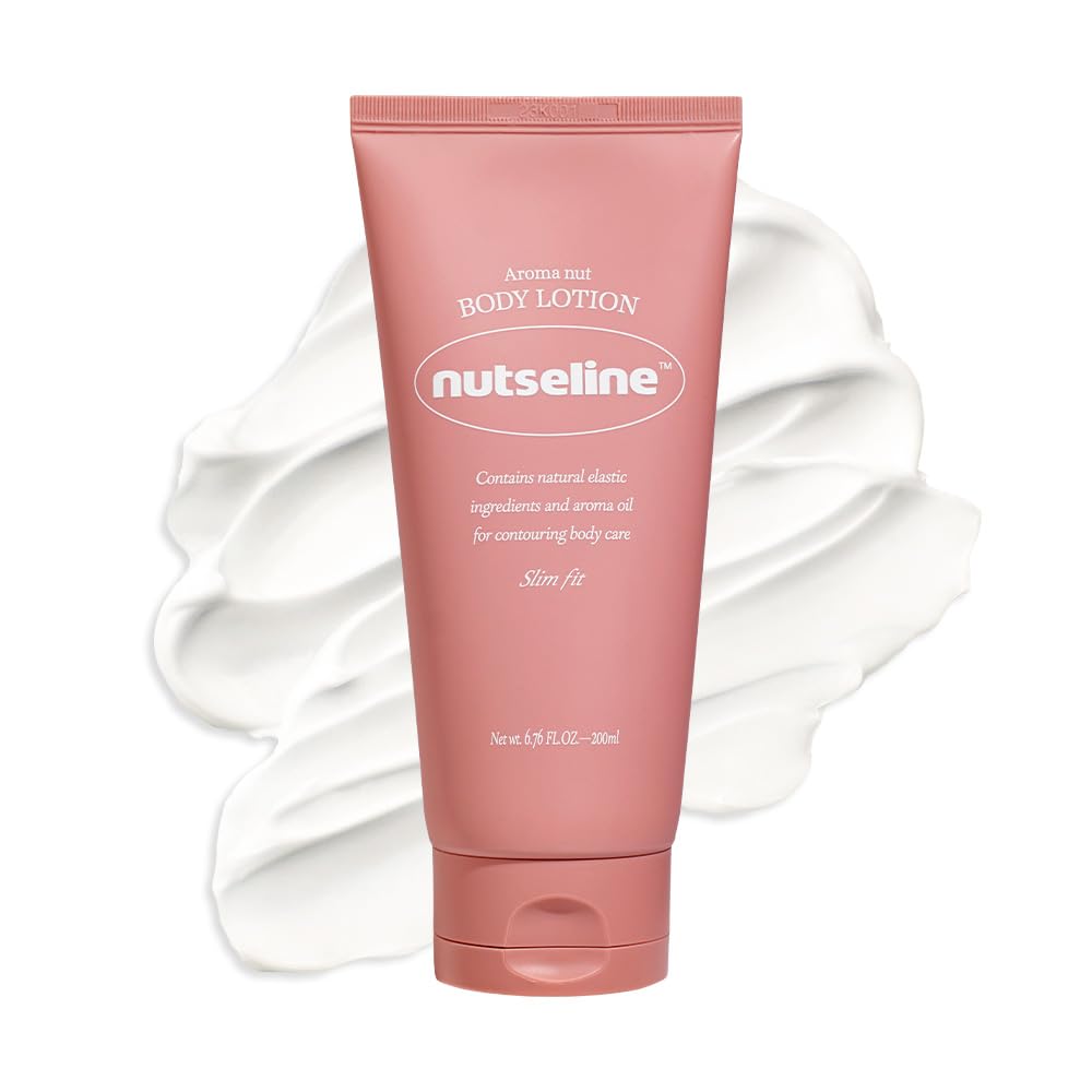 Nutseline Aroma Nut Slim Fit bottle shows a hydrating body lotion for daily use