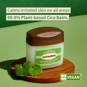 Nutseline Cica Nut Calming Balm texture close-up highlights lightweight, non-greasy feel.