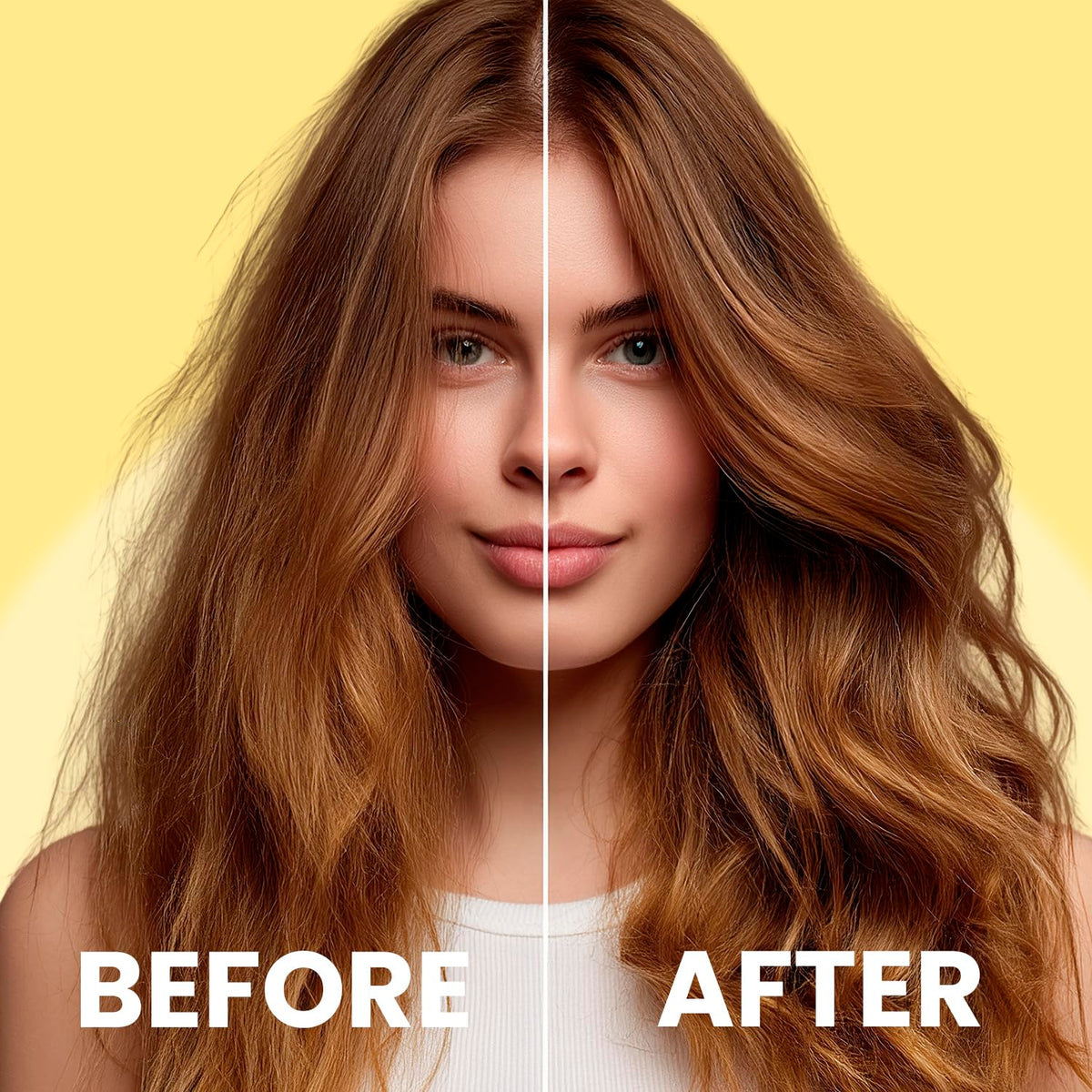 Nuva Botanicals Bond Repair Hair close-up shows enhanced shine and moisture