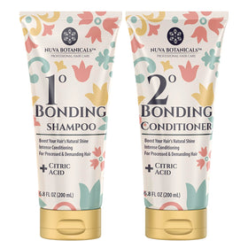 Nuva Botanicals Bond Repair Shampoo bottle showing hydration for dry, damaged hair