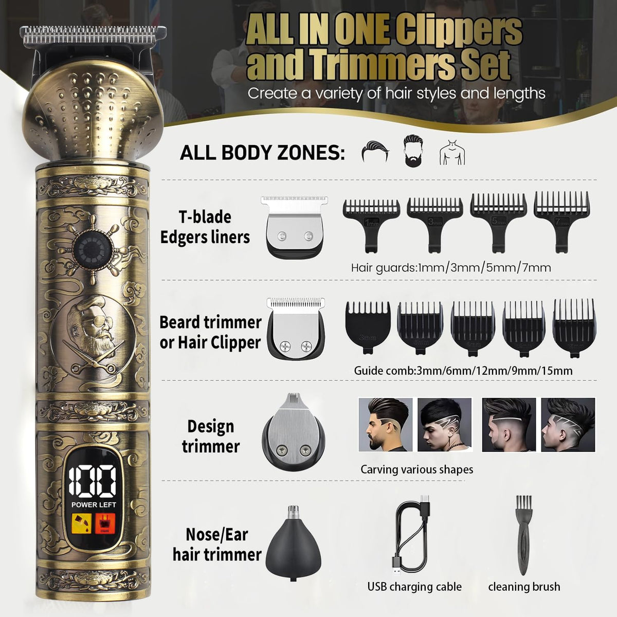 NuvaConx Trimmer Kit T-blade precision for sharp edging.