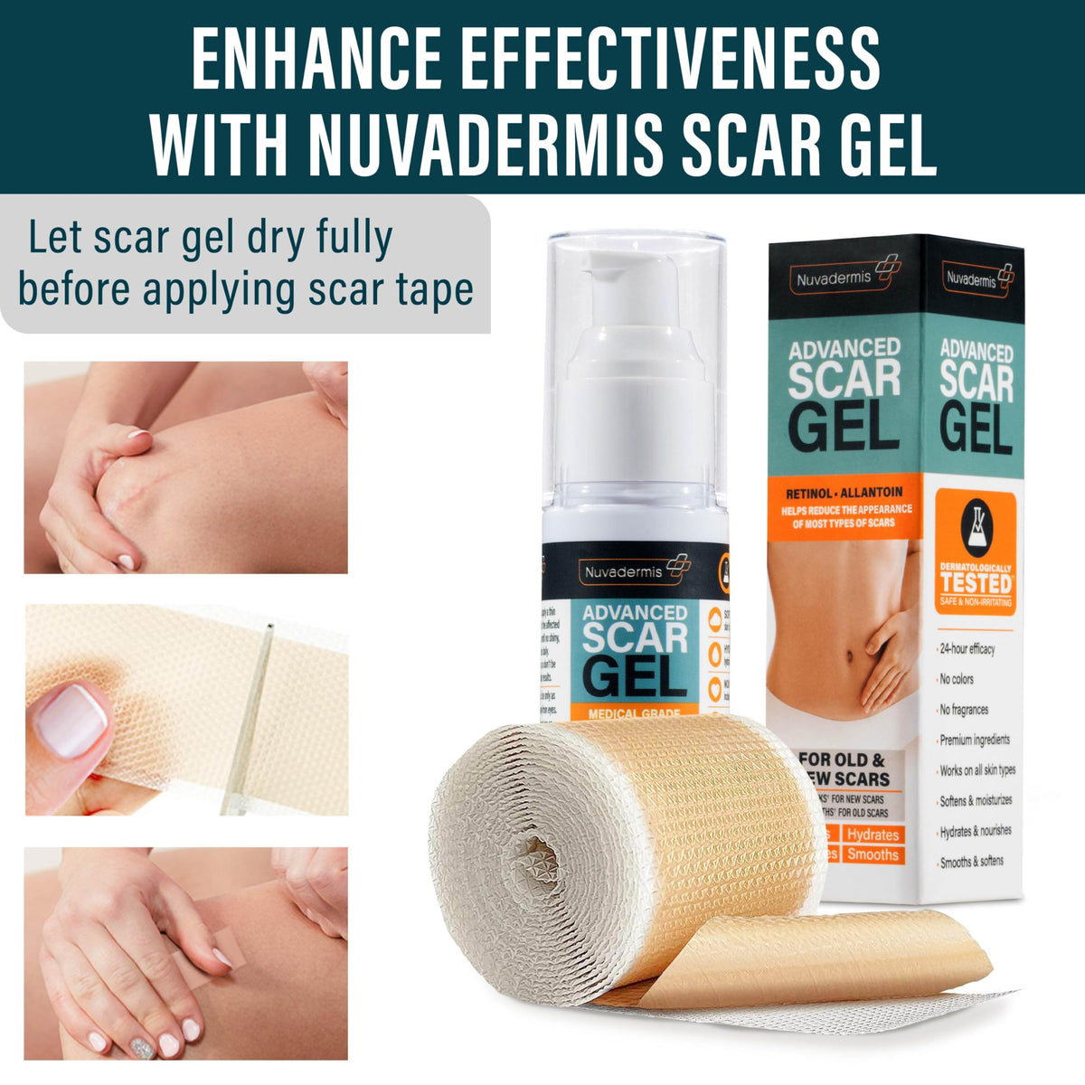 NUVADERMIS wear 24-hours comfort on skin areas