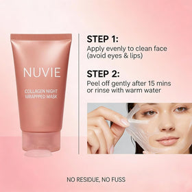 Nuvie collagen mask botanical-nourishment balances moisture and strengthens the skin barrier.