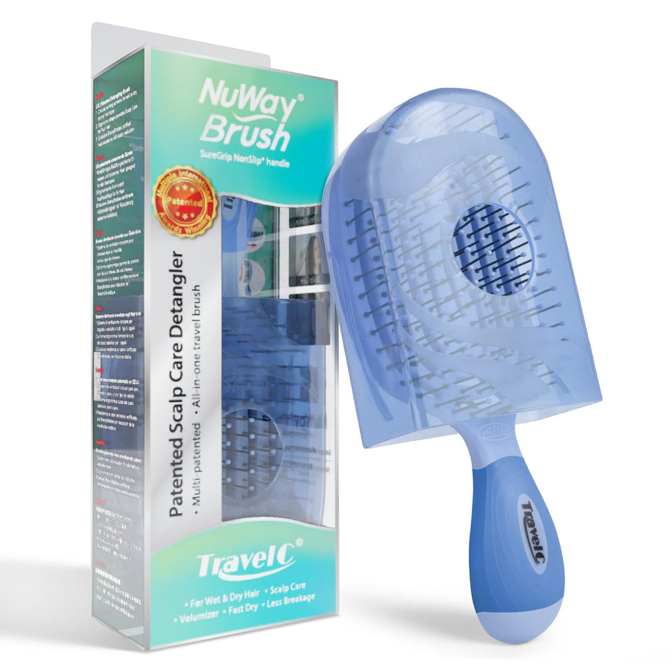 NuWay 4Hair TravelC vented brush for smoother on-the-go brushing.