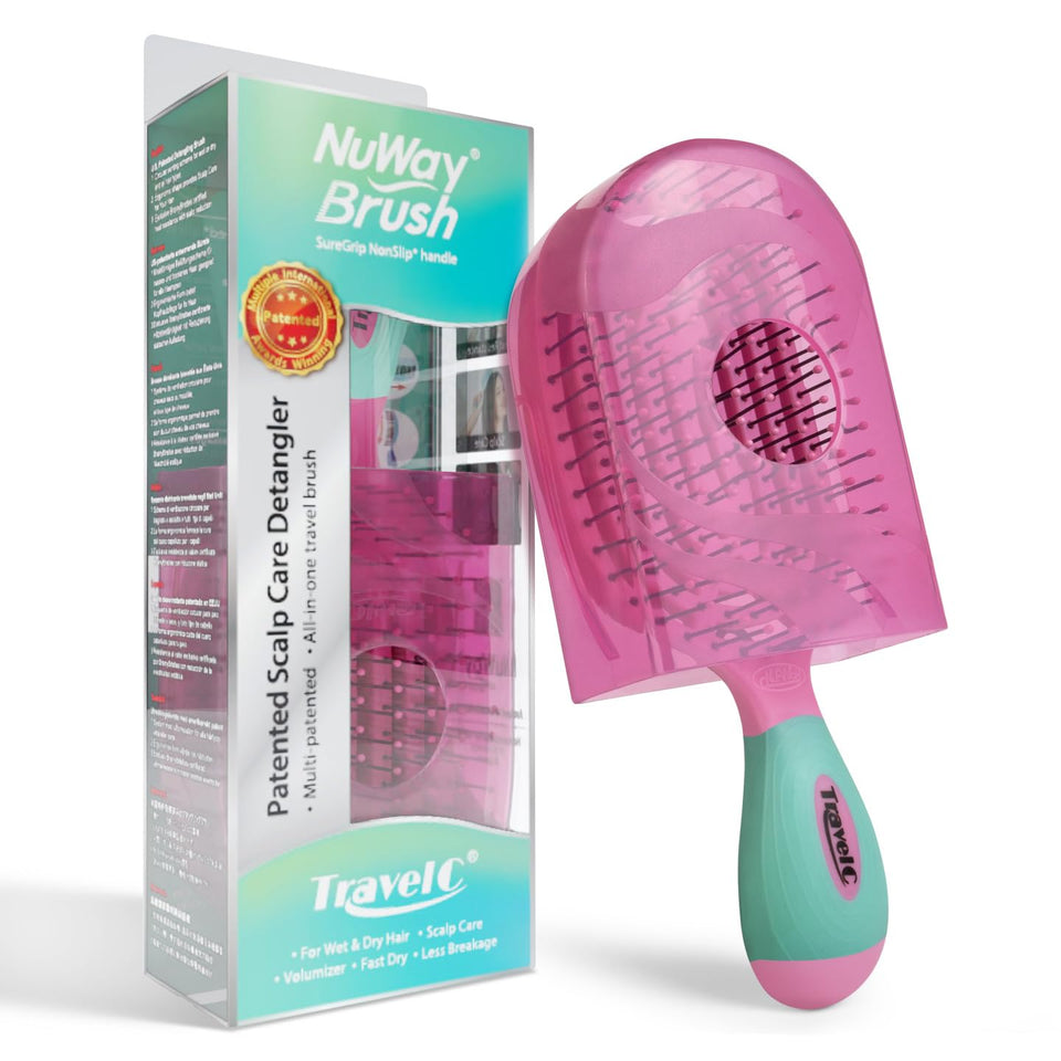 NuWay TravelC vented design promotes airflow for quick detangling and faster drying.