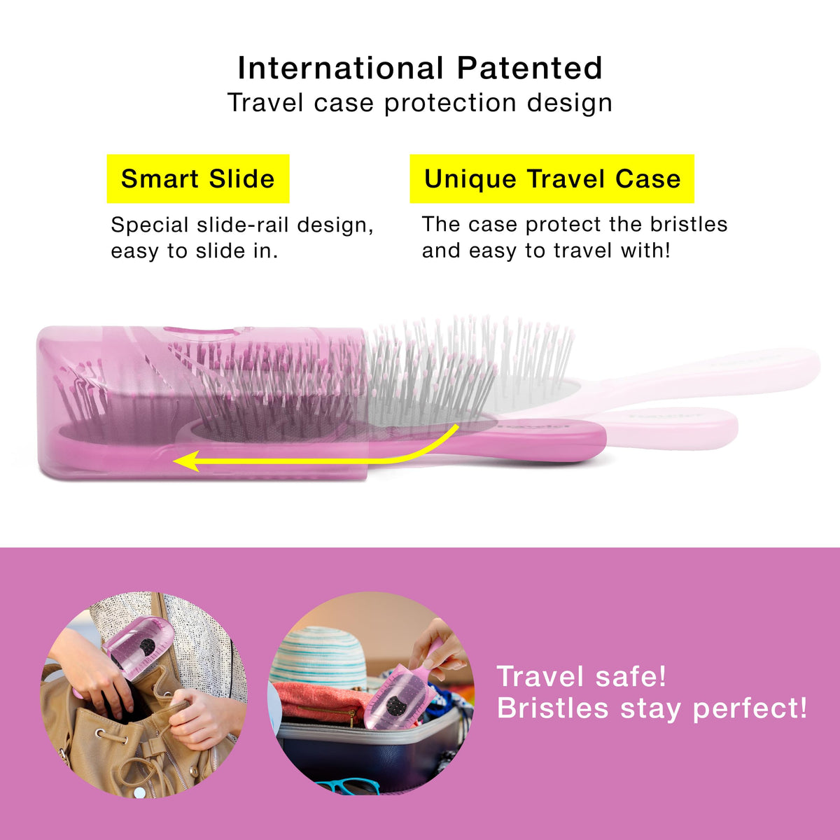 NuWay Traveler wet-dry hair detangling for gentle brushing